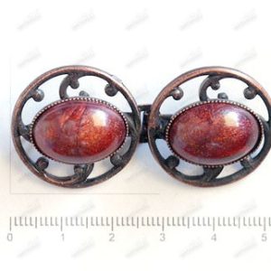 A4401/25mmx53mm haftka metalowa stara miedź z kamieniami