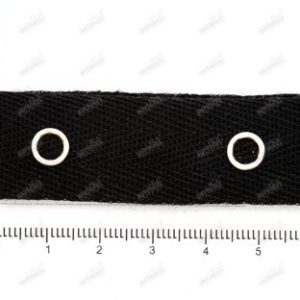 TA-ZATRZASK-CZ/20mm Taśma ozdobna czarna z niklowymi springami
